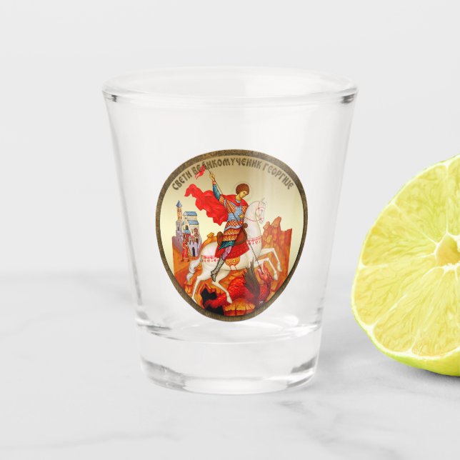 Saint George the Great Martyr Shot Glass (Front)