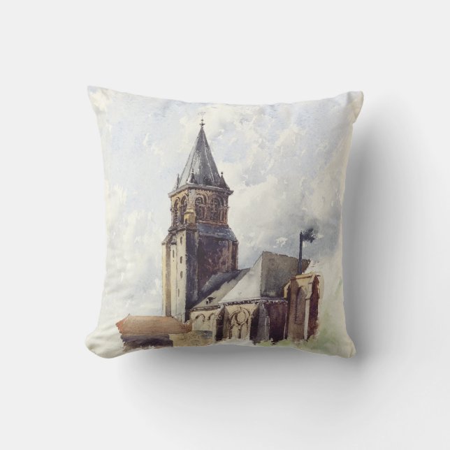 Saint Germain des Pres Church Paris Cushion (Front)