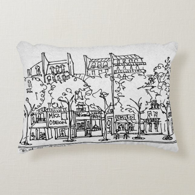 Saint-Germain-des-Pres | Paris, France Decorative Cushion (Front)