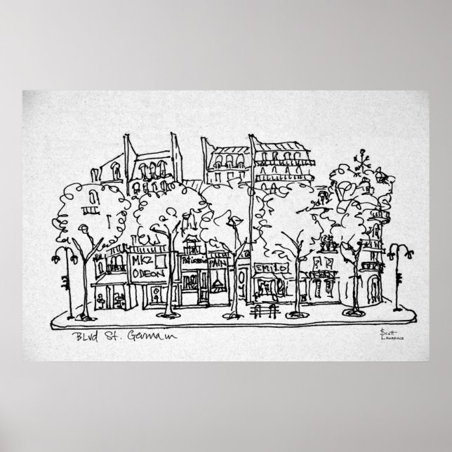 Saint-Germain-des-Pres | Paris, France Poster (Front)