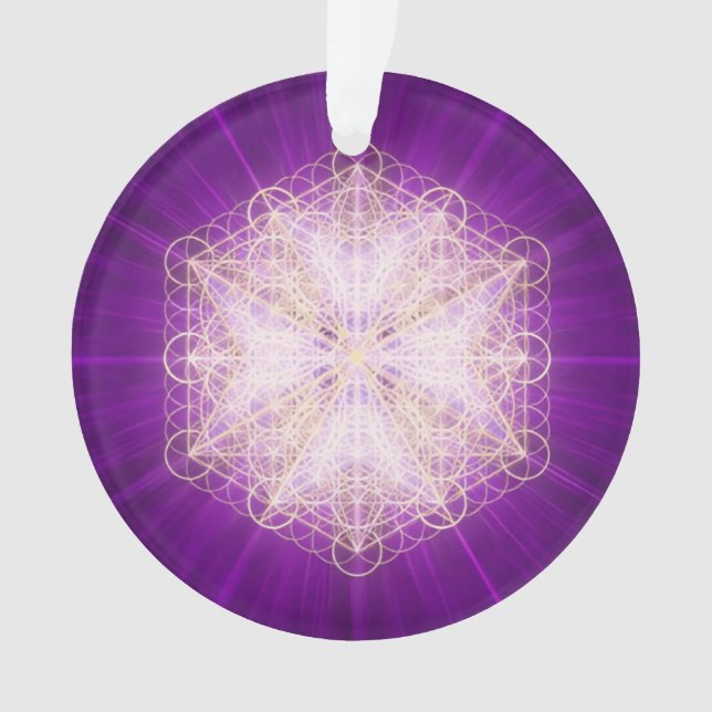Saint Germain Violet Flame Prayer Acrylic Ornament (Front)