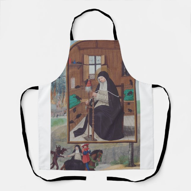 Saint Gertrude of Helfta by Simon Bening Apron (Front)