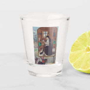 Saint Gertrude of Helfta by Simon Bening Shot Glass