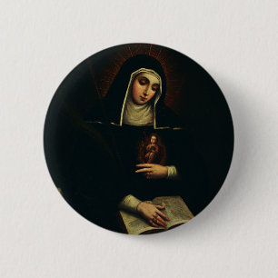 Saint Gertrude the Great German Benedictine 6 Cm Round Badge