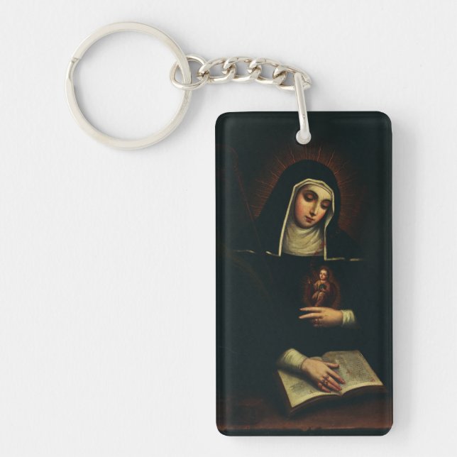 Saint Gertrude the Great German Benedictine  Key Ring (Front)