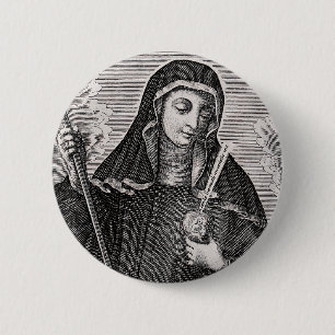 Saint Gertrude the Great German Benedictine mystic 6 Cm Round Badge