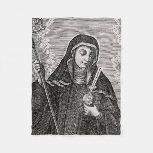 Saint Gertrude the Great German Benedictine mystic Fleece Blanket
