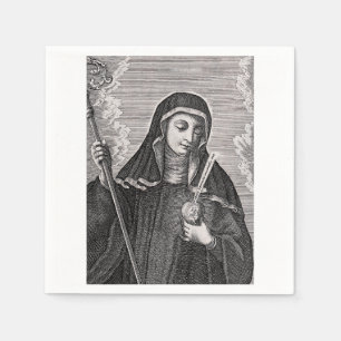 Saint Gertrude the Great German Benedictine mystic Napkin