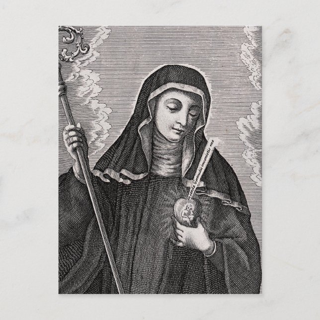 Saint Gertrude the Great German Benedictine mystic Postcard (Front)