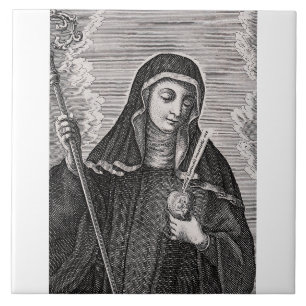 Saint Gertrude the Great German Benedictine mystic Tile
