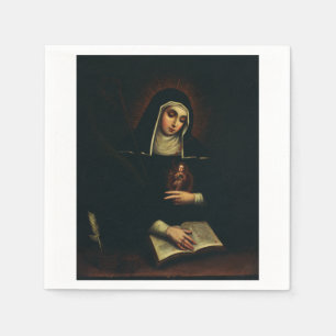 Saint Gertrude the Great German Benedictine Napkin