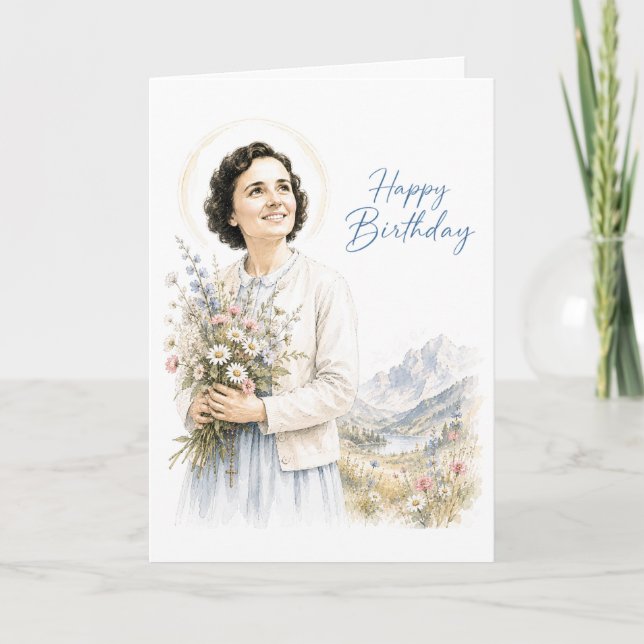 Saint Gianna Molla Catholic Birthday Card (Front)