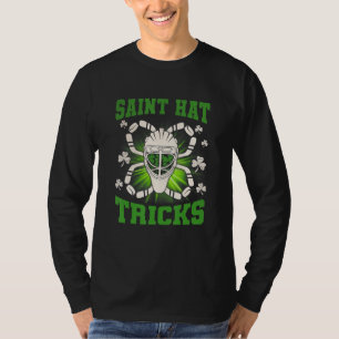 Saint Hat Tricks Leprechaun St Patrick Day Hockey  T-Shirt