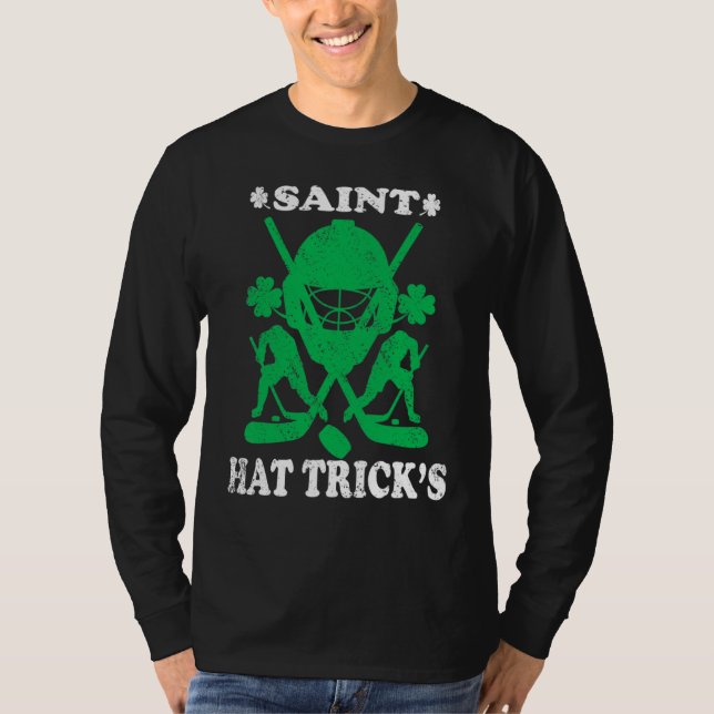 Saint Hattrick St Patrick's Day Hockey Hat Tricks  T-Shirt (Front)