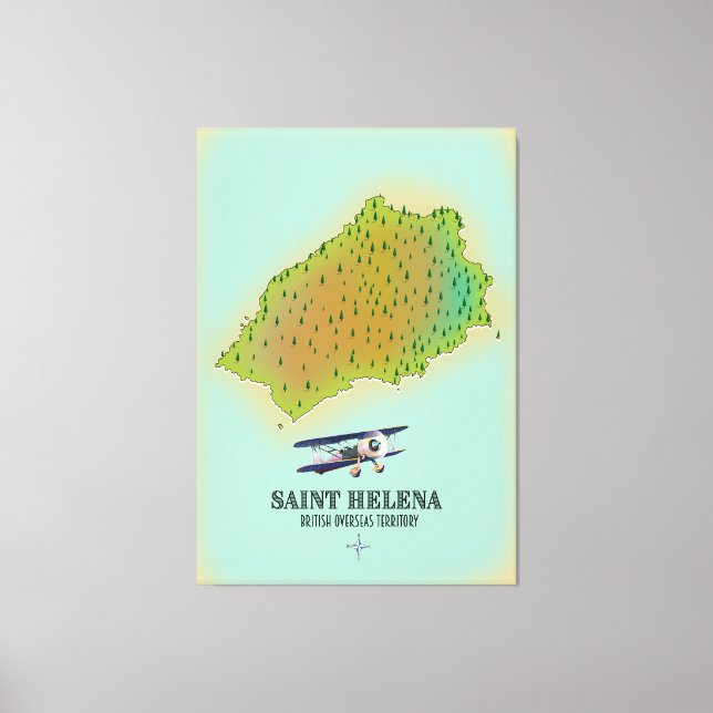 Saint Helena British Overseas Territory map Canvas Print (Front)