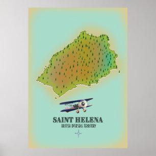 Saint Helena British Overseas Territory map Poster