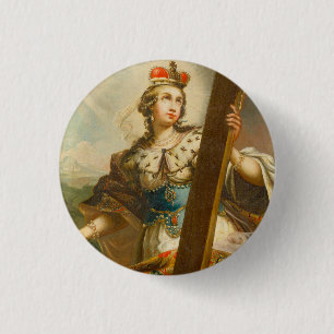 Saint Helena of Constantinople with cross 3 Cm Round Badge