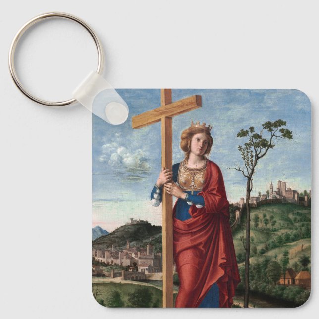 Saint Helena with the True Cross Sacred Art Key Ring (Front)