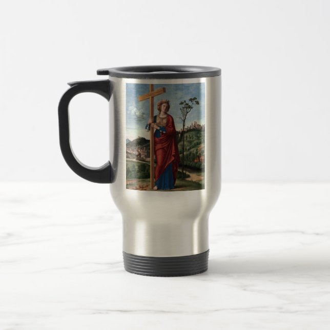 Saint Helena with the True Cross Sacred Art Travel Mug (Left)