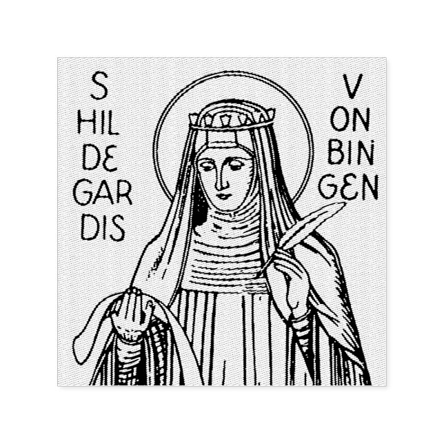 Saint Hildegard of Bingen Benedictine abbess Self-inking Stamp (Design)