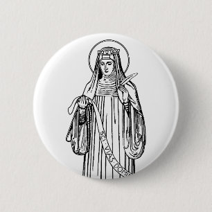 Saint Hildegard of Bingen Doctor of the Church 6 Cm Round Badge