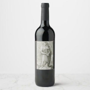 Saint Hildegard of Bingen Mediaeval Mystic Wine Label