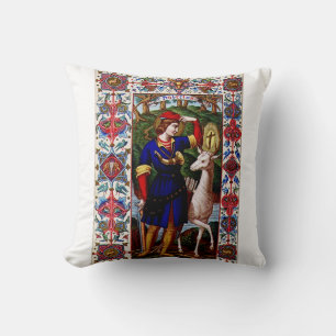 Saint Hubert of Liege with the stag Cushion