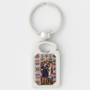 Saint Hubert of Liege with the stag Key Ring