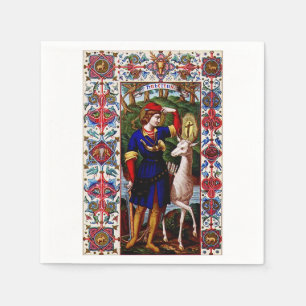 Saint Hubert of Liege with the stag Napkin