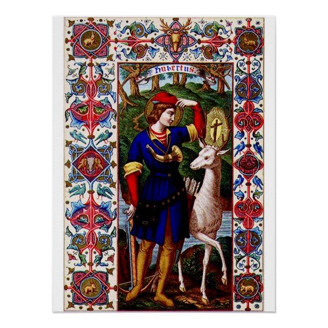 Saint Hubert of Liege with the stag  Poster (Front)