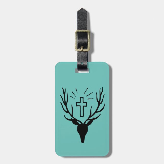 Saint Hubert's Stag Luggage Tag (Front Vertical)