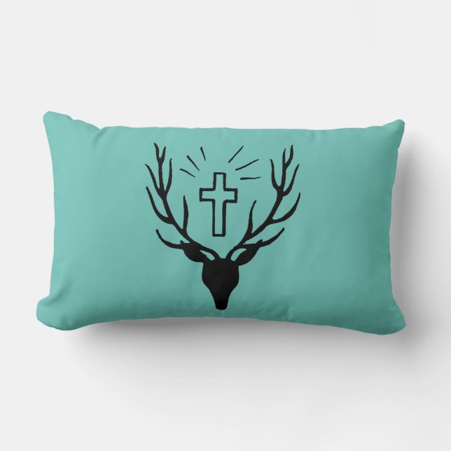Saint Hubert's Stag Lumbar Cushion (Front)