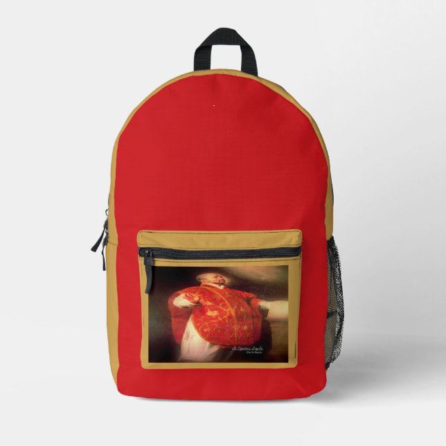 Saint Ignatius Loyola Printed Backpack (Front)