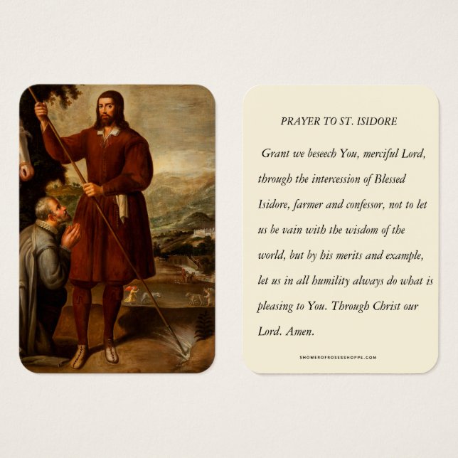 Saint Isidore the Farmer Laborer Religious Prayer  (Front & Back)