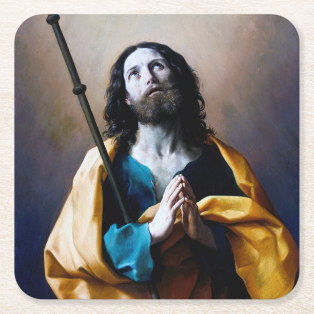 Saint James the Greater, Guido Reni Square Paper Coaster (Front)