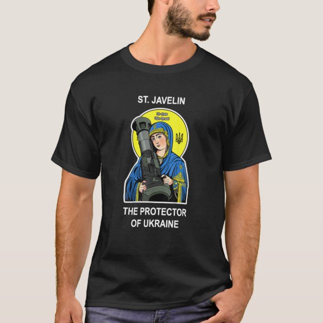 Saint Javelin Protector Of Ukraine Support T-Shirt (Front)
