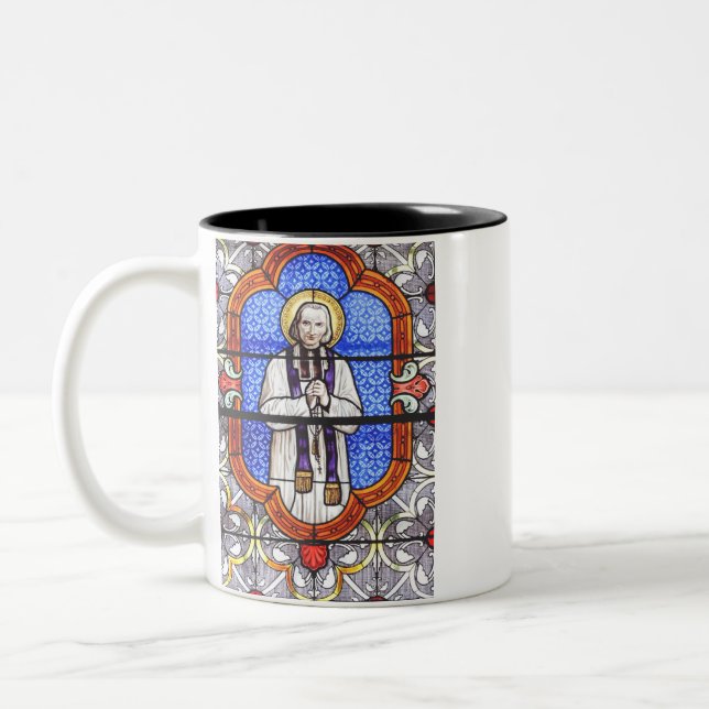 Saint Jean Baptiste Marie Vianney  Two-Tone Coffee Mug (Left)