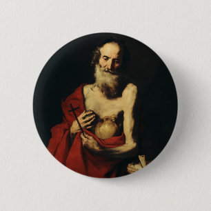 Saint Jerome by Jusepe de Ribera 6 Cm Round Badge