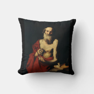 Saint Jerome by Jusepe de Ribera Cushion