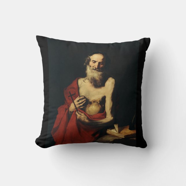 Saint Jerome by Jusepe de Ribera Cushion (Front)