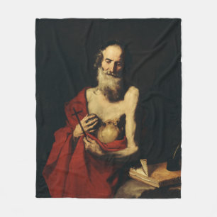 Saint Jerome by Jusepe de Ribera Fleece Blanket
