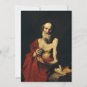Saint Jerome by Jusepe de Ribera Holiday Card