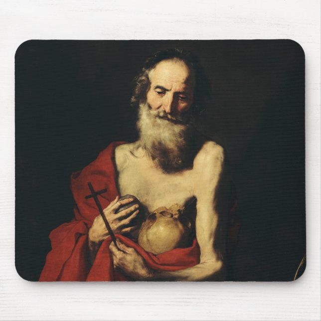 Saint Jerome by Jusepe de Ribera Mouse Pad (Front)