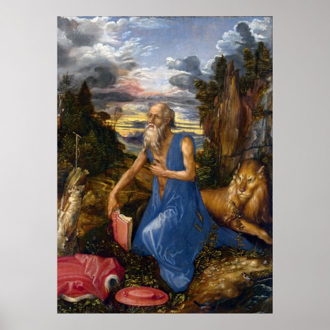 Saint Jerome in the Wilderness by Durer Poster (Front)