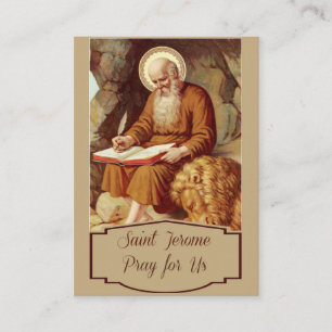 Saint Jerome Scripture Pen Monk Business Card