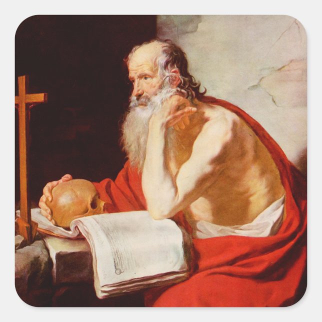 Saint Jerome Square Sticker (Front)