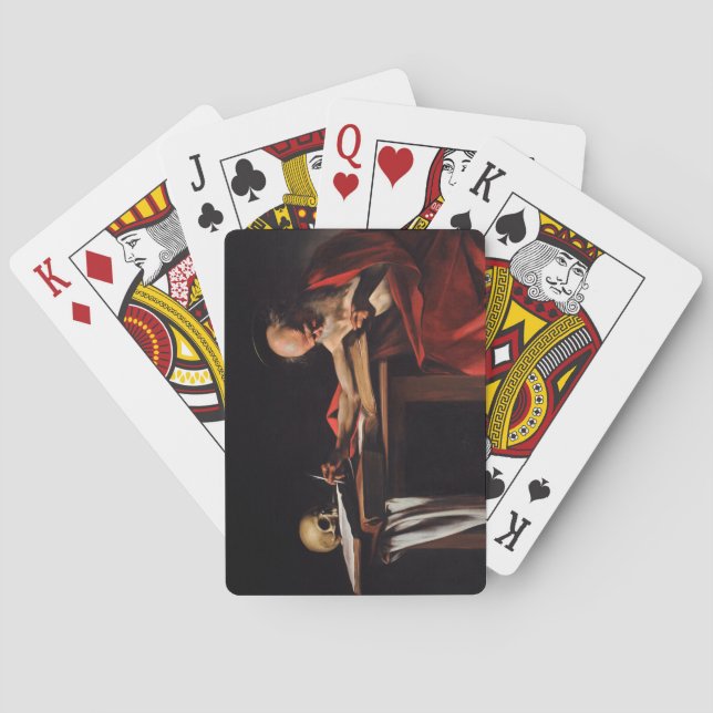 Saint Jerome Writing (by Caravaggio) Playing Cards (Back)