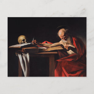 Saint Jerome Writing (by Caravaggio) Postcard