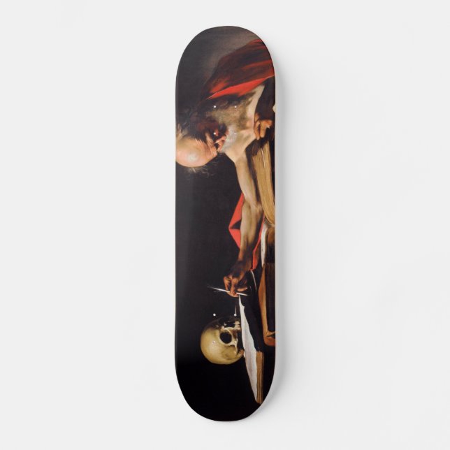 Saint Jerome Writing by Michelangelo Caravaggio Skateboard (Front)