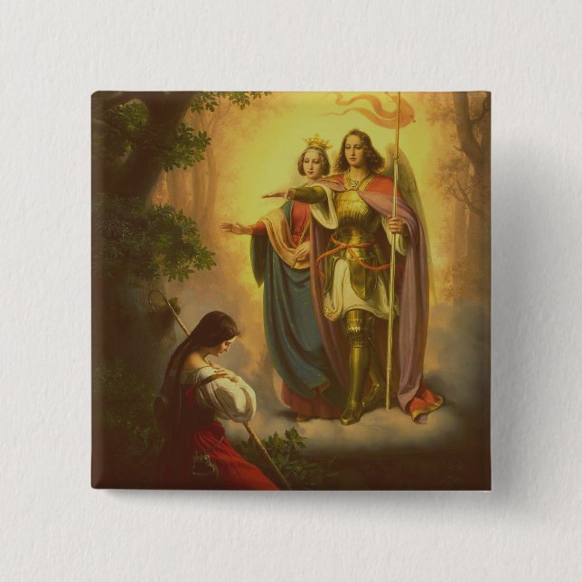 Saint Joan of Arc 15 Cm Square Badge (Front)